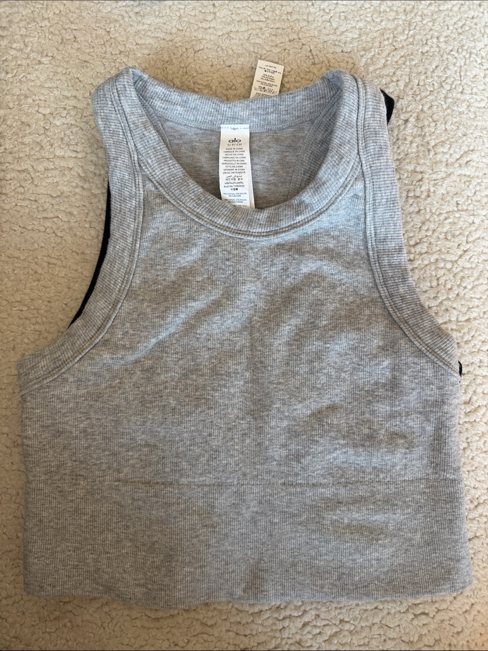 NEW / ALO Seamless Delight High Neck Ribbed Bra / Crop Top / S
